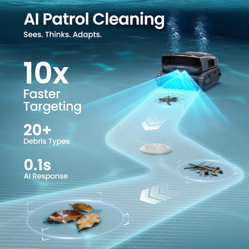 Aiper Scuba V3 Ultra AI-Cognitive Robotic Pool Cleaner & Skimmer with Dual-Camera AI Vision, All-in-One Cleaning, 8,500 GPH Suction, Smart Surface Parking & Multi-Layer Filtration, Grey