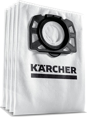 Kärcher Filter Fleece Bags 4 Pack, Compatible with Karcher Wet Dry Vacuum Cleaner Models WD 4, WD 5, WD 5/P, WD 6