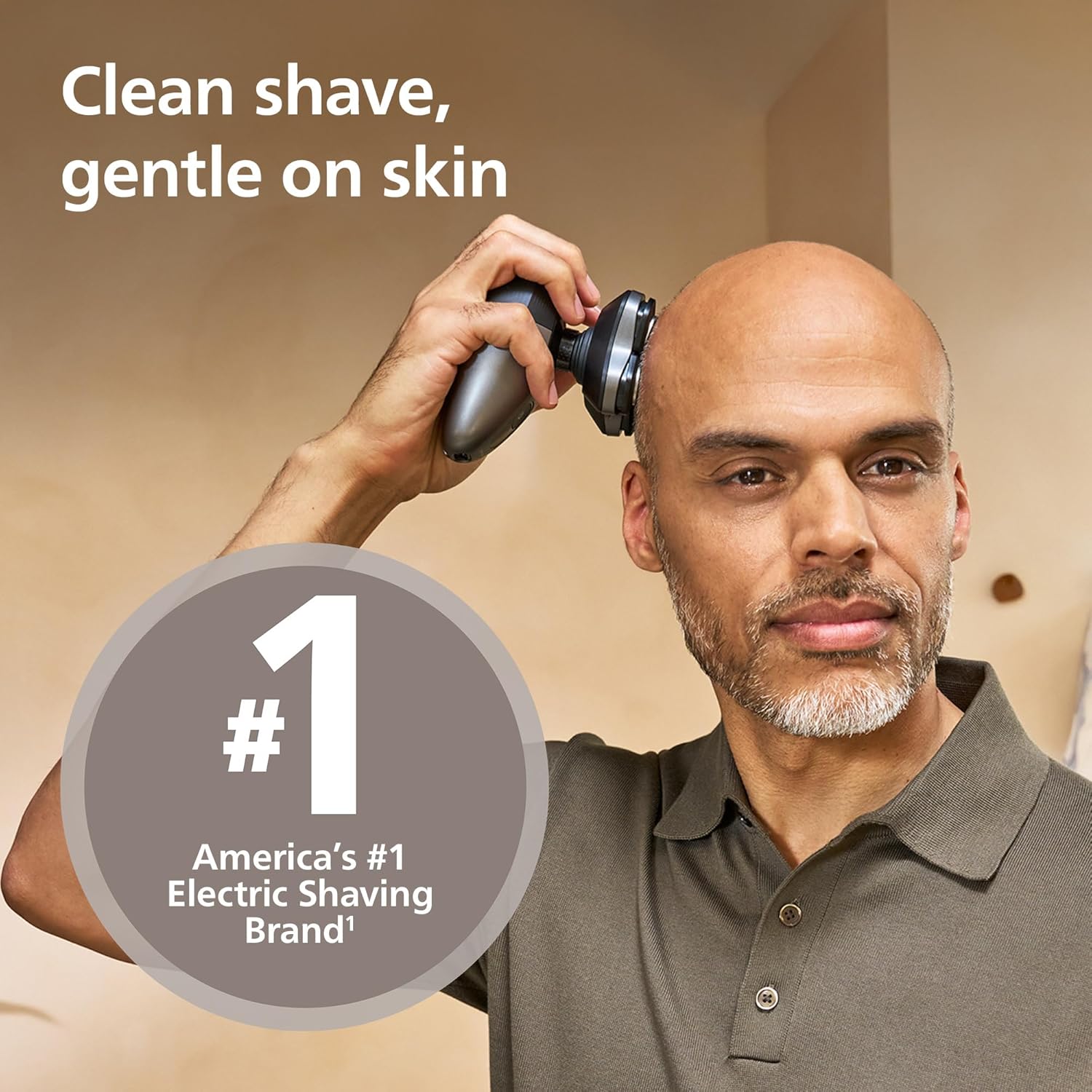 Philips Norelco Head Shaver Pro 7000 Series - Skull Shaver for Men and Women, 360° Flexing Head & ComfortCut Blades for Clean Shave, Gentle on Skin, Model HS7980/40