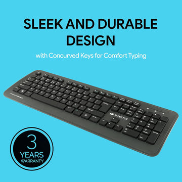 Amkette Wi-Key Plus USB Wireless Keyboard and Mouse Combo (Black)