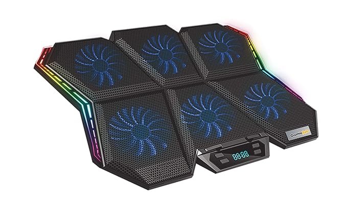 Cosmic Byte Meteoroid RGB Laptop Cooling Pad with 6 Fan upto 17 inch laptops (Black/Blue)