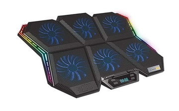 Cosmic Byte Meteoroid RGB Laptop Cooling Pad with 6 Fan upto 17 inch laptops (Black/Blue)