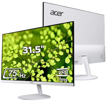 acer SA322Q 31.5 Inch Full HD 1920x1080 IPS Ultra-Slim (7.2mm) Backlit LED Monitor I 75Hz Refresh I 1 MS VRB Response I AMD Free Sync I 1xHDMI 1xVGA I Stereo Speakers I Eye Care Features I White
