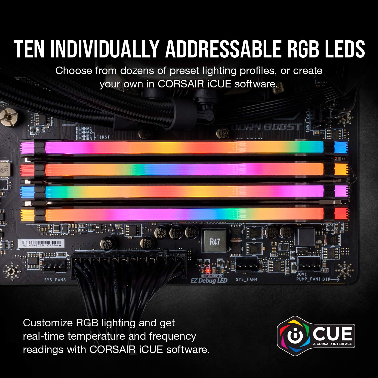 CORSAIR Vengeance RGB PRO 32GB (2x16GB) DDR4 3600 (PC4-28800) C18 AMD Optimized Memory Black