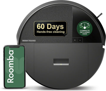 iRobot Roomba 205 DustCompactor Vac Robot Vacuum - Compacts Dirt Inside, No Emptying for 60 Days, Space Saving, No Dock Needed, Bagless, Intense Power-Lifting Suction, LiDAR Navigation, Multi-Surface