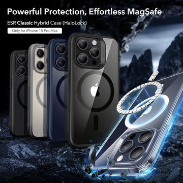 ESR For iPhone 15 Pro Max Case,Compatible With Magsafe,Military-Grade Case Protection,Yellowing Resistant,Scratch-Resistant TPU Back,Magnetic Phone Case For iPhone 15 Pro Max,Classic Series,Clear