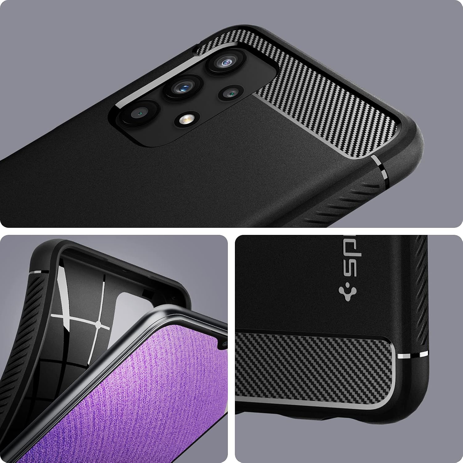 Spigen Rugged Armor for Samsung Galaxy M32 5G Case, Galaxy A32 5G Back Cover - TPU｜Matte Black