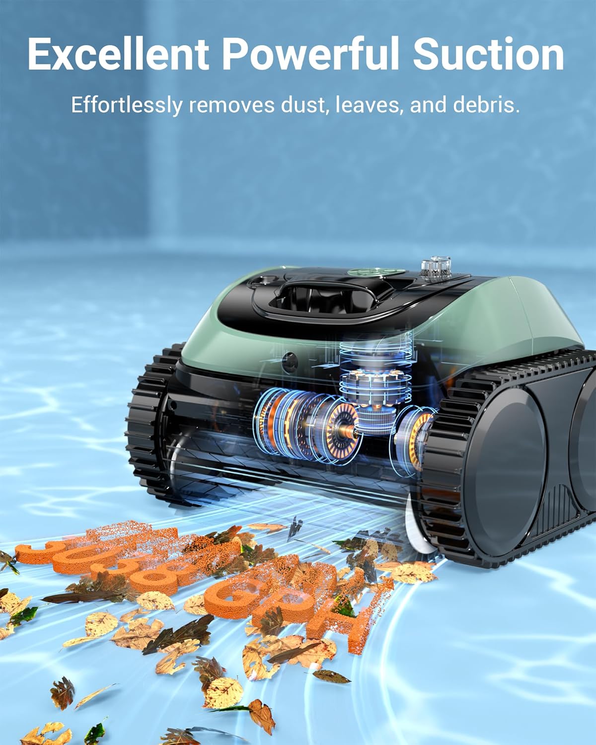 Pool Vacuum for Inground Pools, 4-in-1 Cordless Robotic Pool Cleaner for Above Ground Pools,Triple-Motors,Wall & Waterline Cleaning, App Support, OTA Upgrade up to 1,614 Sq.ft (Black Green)