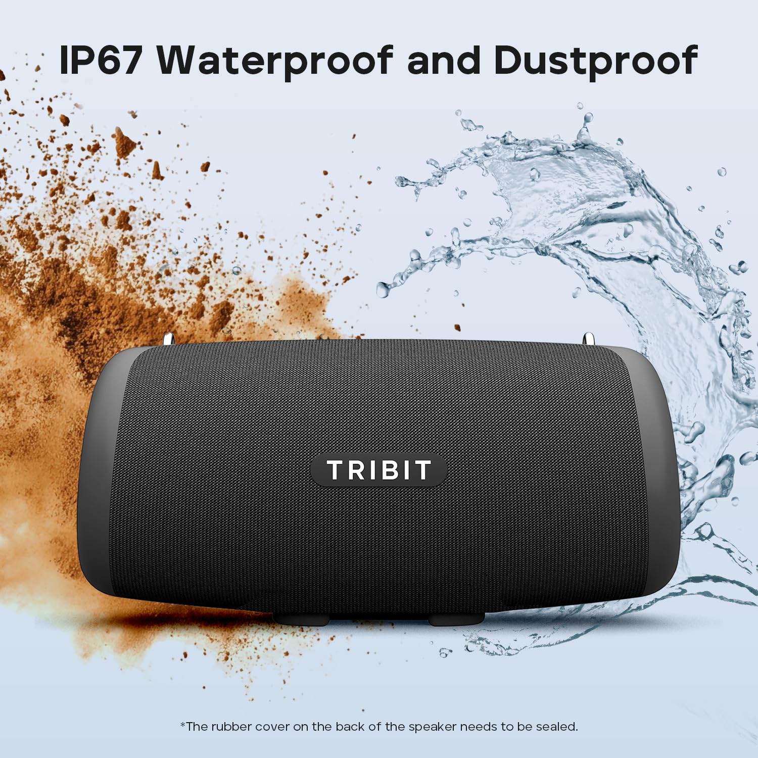 Tribit StormBox Lava Portable Bluetooth Speaker, 80W Loud Wireless Speaker, 24H Playtime, IP67 Waterproof, Bluetooth 5.4, Custom EQ, XBass, Built-in Mic, TWS Pairing for Camping/Beach/Party/Outdoor