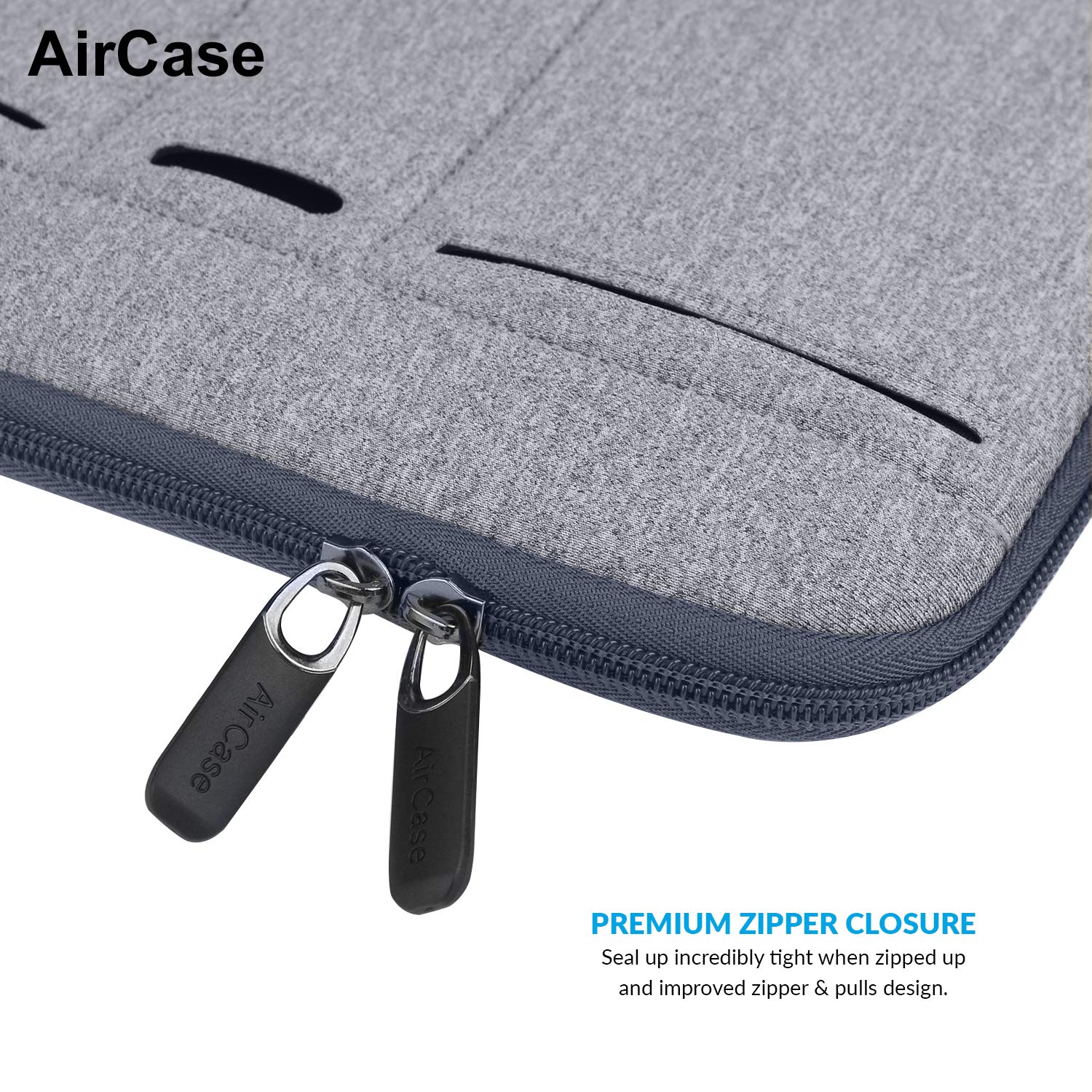 AirCase Protective Laptop Bag Sleeve with Pockets fits Upto 15.6" Laptop/MacBook, Wrinkle Free, Padded, Waterproof Light Neoprene case Cover Pouch, for Laptops, Men & Women, Grey- 6 Months Warranty
