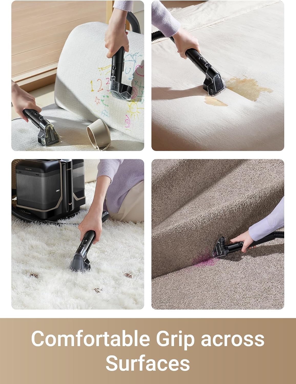DREAME N10 Carpet Cleaner Machine with 140°F Hot Water Wash, 12Kpa Suction | Portable Upholstery Cleaner with Self Cleaning, Lightweight with Versatile Tools for Pets, Carpet, Area Rugs, Couch and Car