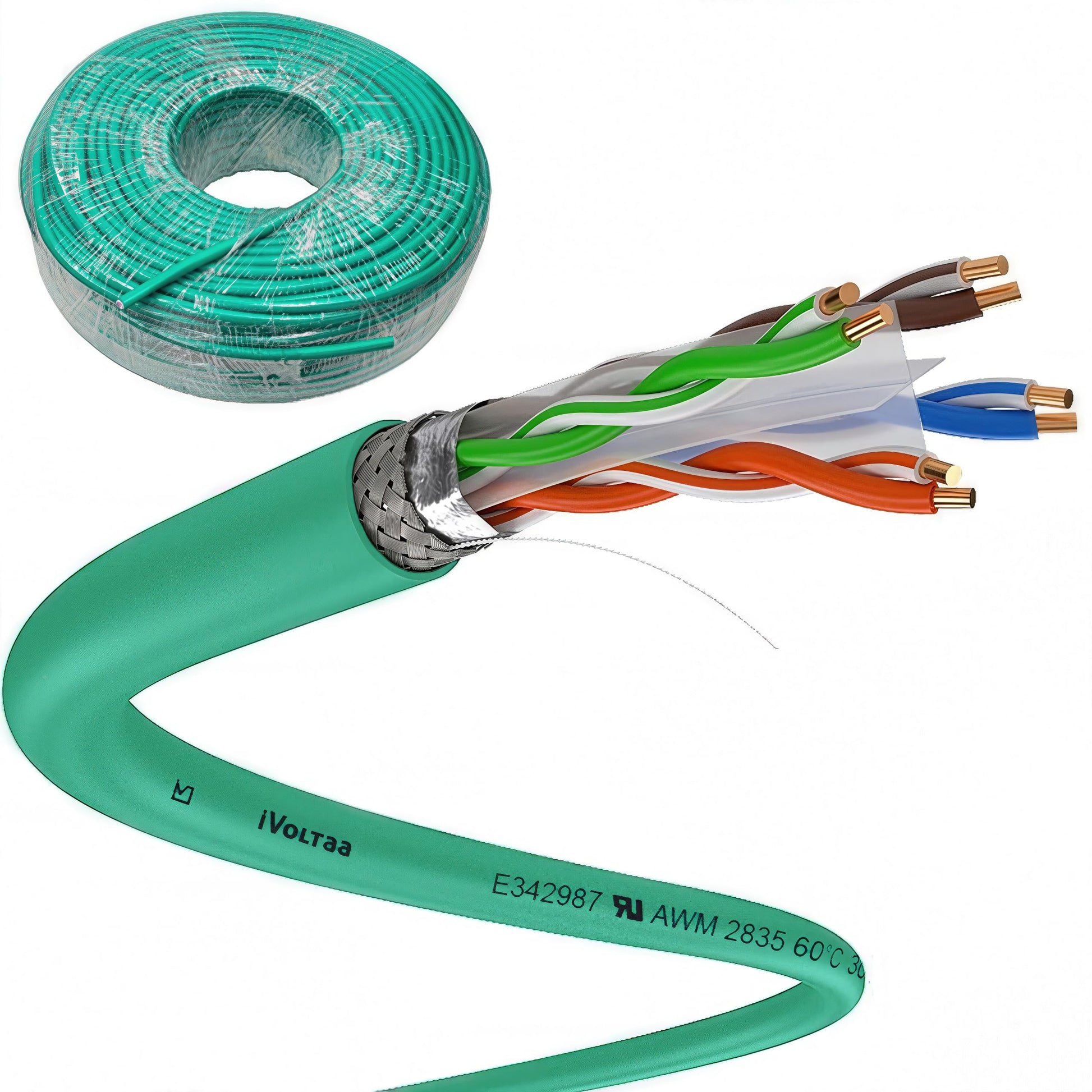 iVoltaa Ethernet Cable CAT6A Cable Dual Shielded (SF/UTP), 100% Copper, Professional Series - 10 Gbps LAN Network/High Speed Internet Cable, 550MHZ - 5 feet (1.5 m)