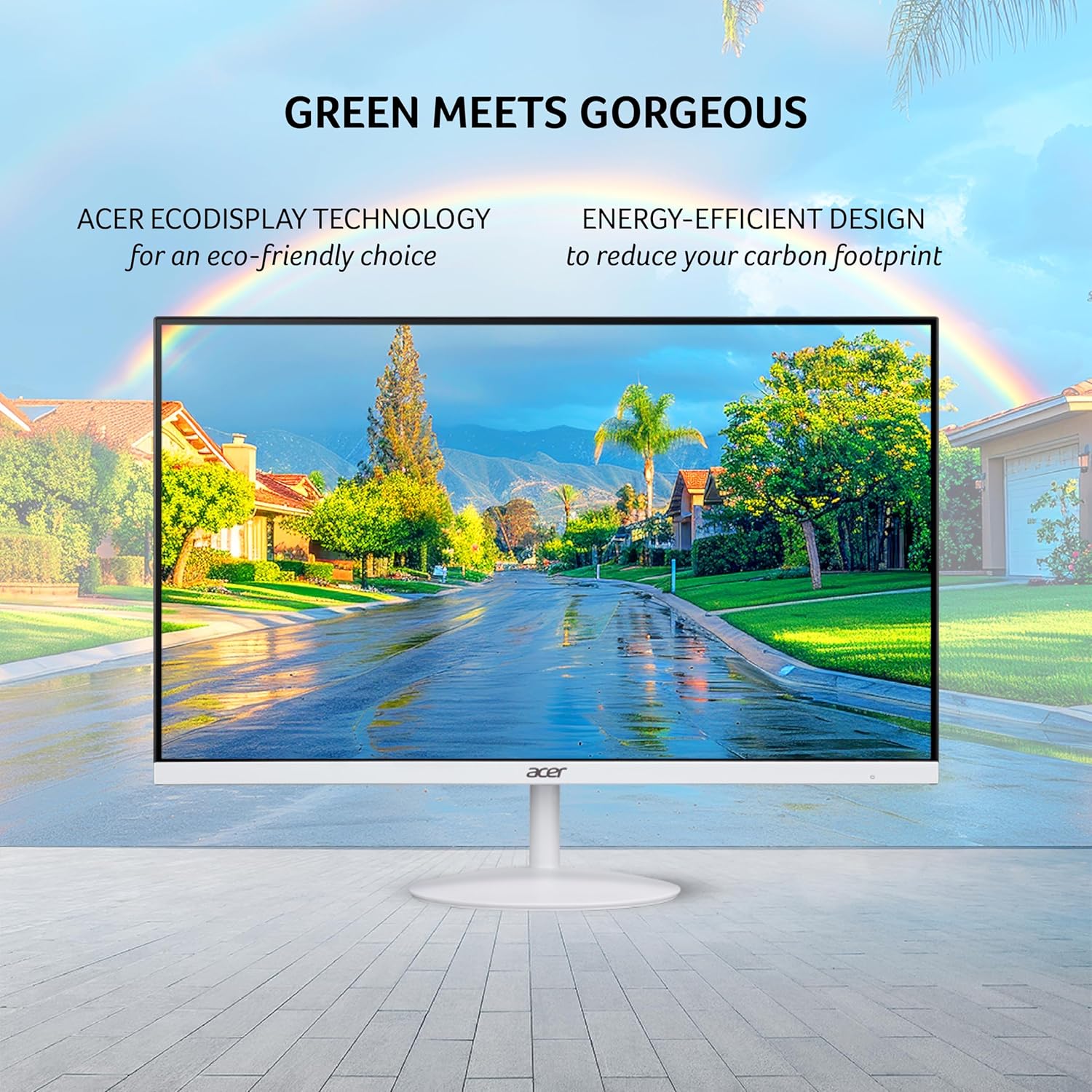 acer SA322Q 31.5 Inch Full HD 1920x1080 IPS Ultra-Slim (7.2mm) Backlit LED Monitor I 75Hz Refresh I 1 MS VRB Response I AMD Free Sync I 1xHDMI 1xVGA I Stereo Speakers I Eye Care Features I White