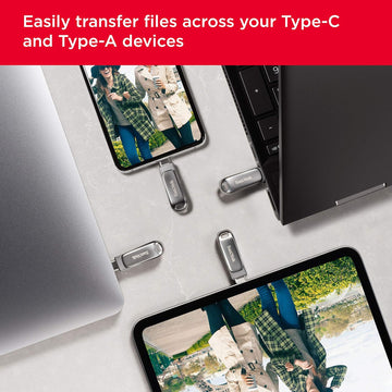 SanDisk Ultra Dual Drive Luxe USB_c Type-C 64GB, OTG, Upto 400MB/S, Pendrive, Silver, 5Y Warranty (SDDDC4-064G-I35)