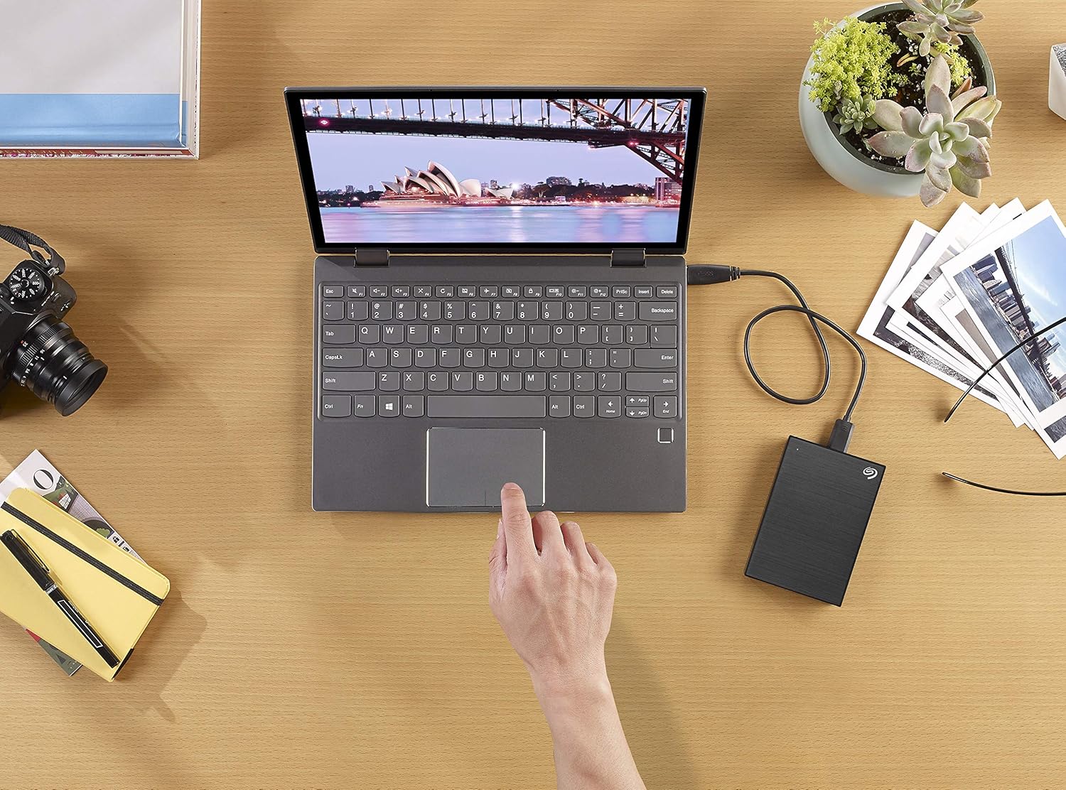 Seagate One Touch 2Tb External HDD with Password Protection Black, for Windows and Mac, with 3 Yr Data Recovery Services (Stky2000400), USB