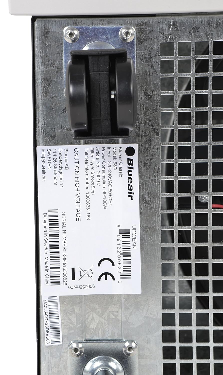 Blueair Classic 680i, 72 sq.mtrs, WiFi Enabled & in Built sensors, 100 Watt, White Colour