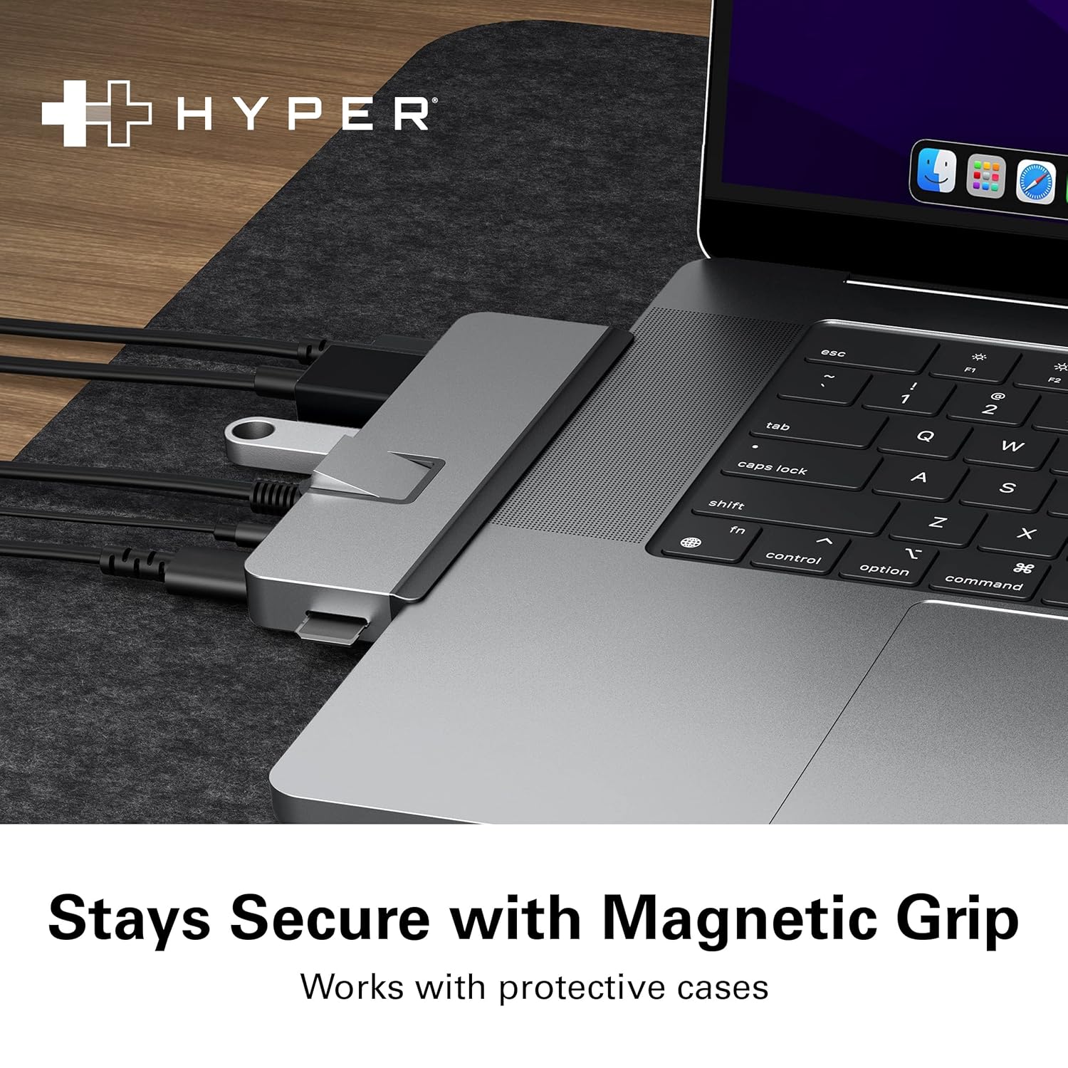 HYPERDRIVE Duo PRO 7 in 2 USB C hub for MacBook Pro/Air, M1 Mac 13,14,15,16 inch, Also Compatible with USB-C iPad Pro/Air, Windows Laptop, Surface, Android Devices with Type C Ports (Space Grey)