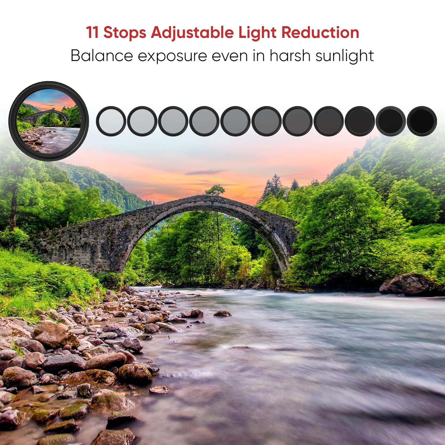 KODAK 67mm Camera Lens VND Filter Pro Series|11 Stops for ND2-ND2000|16 Layer Coating for DSLR Camera Lens Protection from UV Rays, Dust & Scratches|Variable Neutral Density|Black