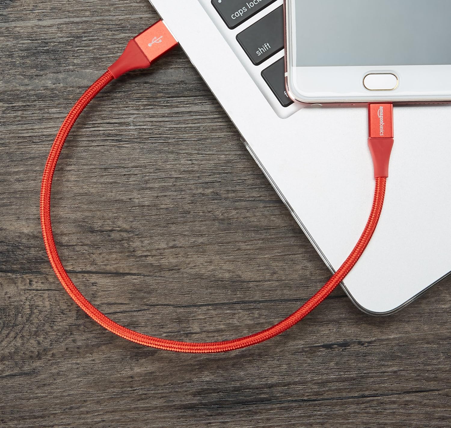 Amazonbasics Micro USB Fast Charging Cable for Smartphone (1 Feet, Red)