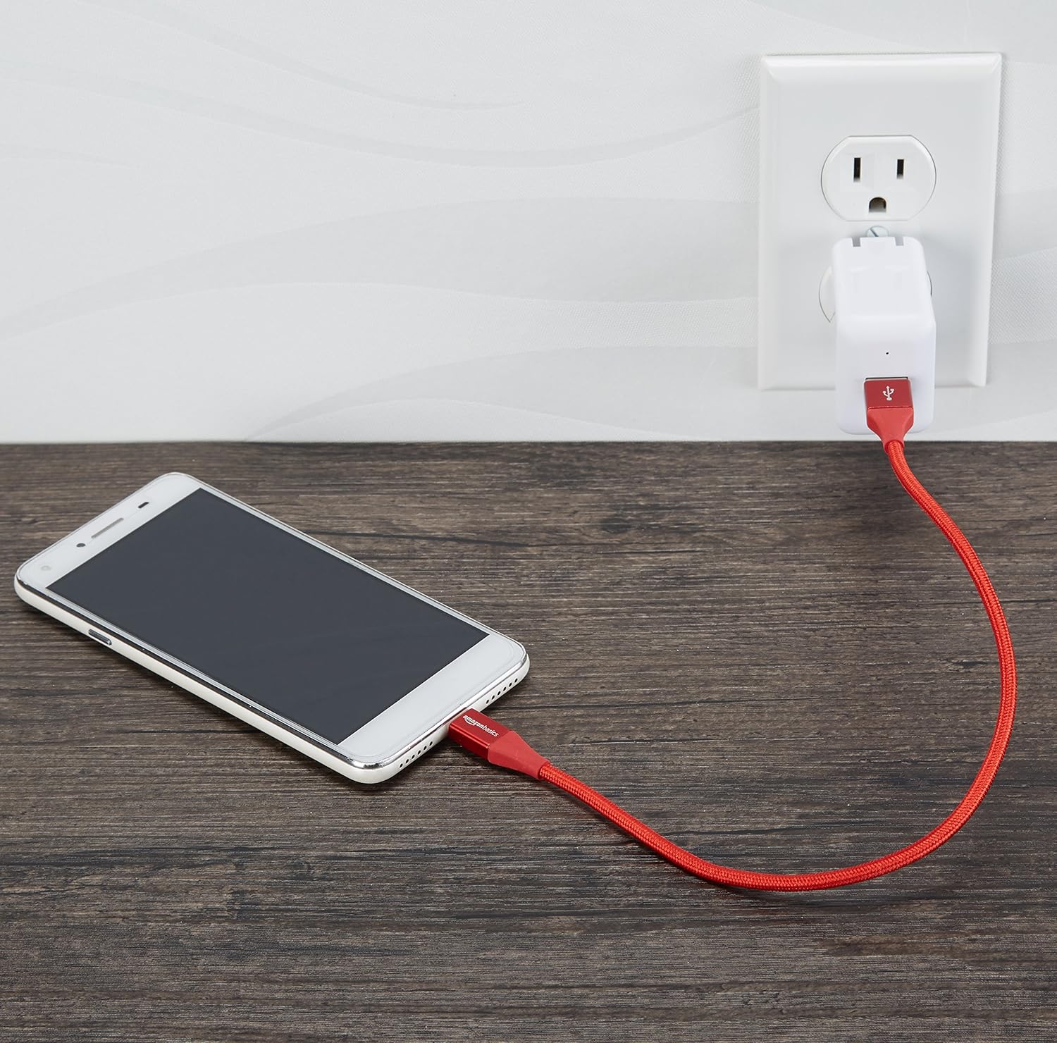 Amazonbasics Micro USB Fast Charging Cable for Smartphone (1 Feet, Red)