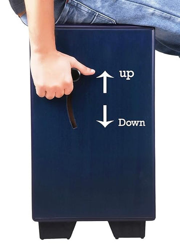 Clapbox Adjustable Snare Cajon CB40- Blue, Birch Wood (H:50 W:30 L:30) - 3 Internal Snares