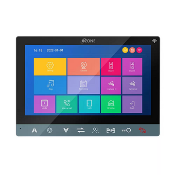 Ozone 7 Inch Colourful TFT LCD Wired 2 Way Talk Video Door Phone for 3 Apartment (Grey)