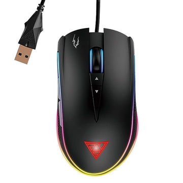GAMDIAS ZEUS M1 Optical Gaming Mouse with Double RGB Streaming Light, HERA Software Supported, 8 Programmable keys, adjustable 1200 up to 7000 DPI, Weight Tunning System