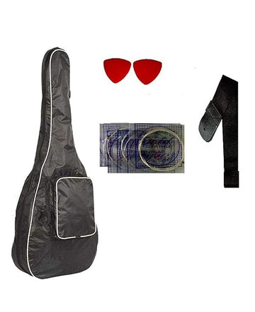 Kordz Luana Natural Wooden 41 Inch Rosewood Fretboard Acoustic Guitar With Bag,Strap,1 Set of Extra Strings and 2 Picks