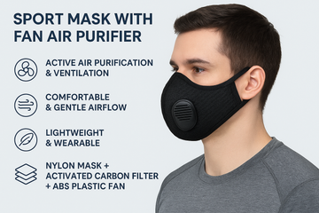 Easy-Breath Sport Mask with Built-In Fan & Air Purifier