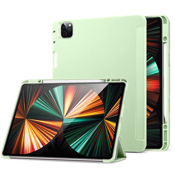 ESR Pencil Case Compatible with iPad Pro 12.9 2021, Pencil 2 Holder, Flexible Back Cover, Auto Sleep and Wake, Viewing and Writing Stand, Rebound Series, Mint Green iPad- 37