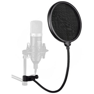 Juarez JRG PF-100 6-Inch Studio Microphone Pop Filter Shield Mask, Double Mesh Wind Screen With 360° Flexible Gooseneck And Quick Mount Or Release Clamp
