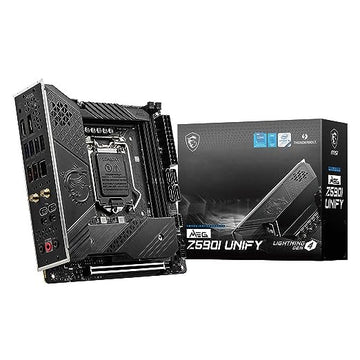 MSI MEG Z590I Unify Gaming Motherboard Mini-ITX - Supports Intel Core 11th Gen Processors, LGA 1200-8+1+1 Phase 90A SPS, DDR4 Boost (5600MHz/OC), PCIe 4.0 x16, 2 x M.2 Gen4/3 x4, Wi-Fi 6E (sealed pack)