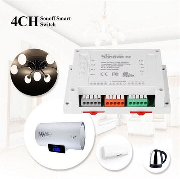 SMART HOME/MODERN HOME...DC SMART? 4CH 4 Channel 10A 2200W 2.4Ghz Smart Home WIFI Wireless Switch