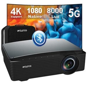WZATCO S6 | New Improved | 8000 Lumens (715 ANSI) | Electronic Focus | 4D Correction | Android TV 9.0 | Native 1080P Full HD | 4K Support | LED Cinema Projector for Home