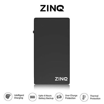 ZINQ Mini UPS for 12V Routers, High Power Fiber Routers, Broadband Modems | Seamless Automatic Switching | Upto 4 Hours Power Backup During Power Cuts (Black)