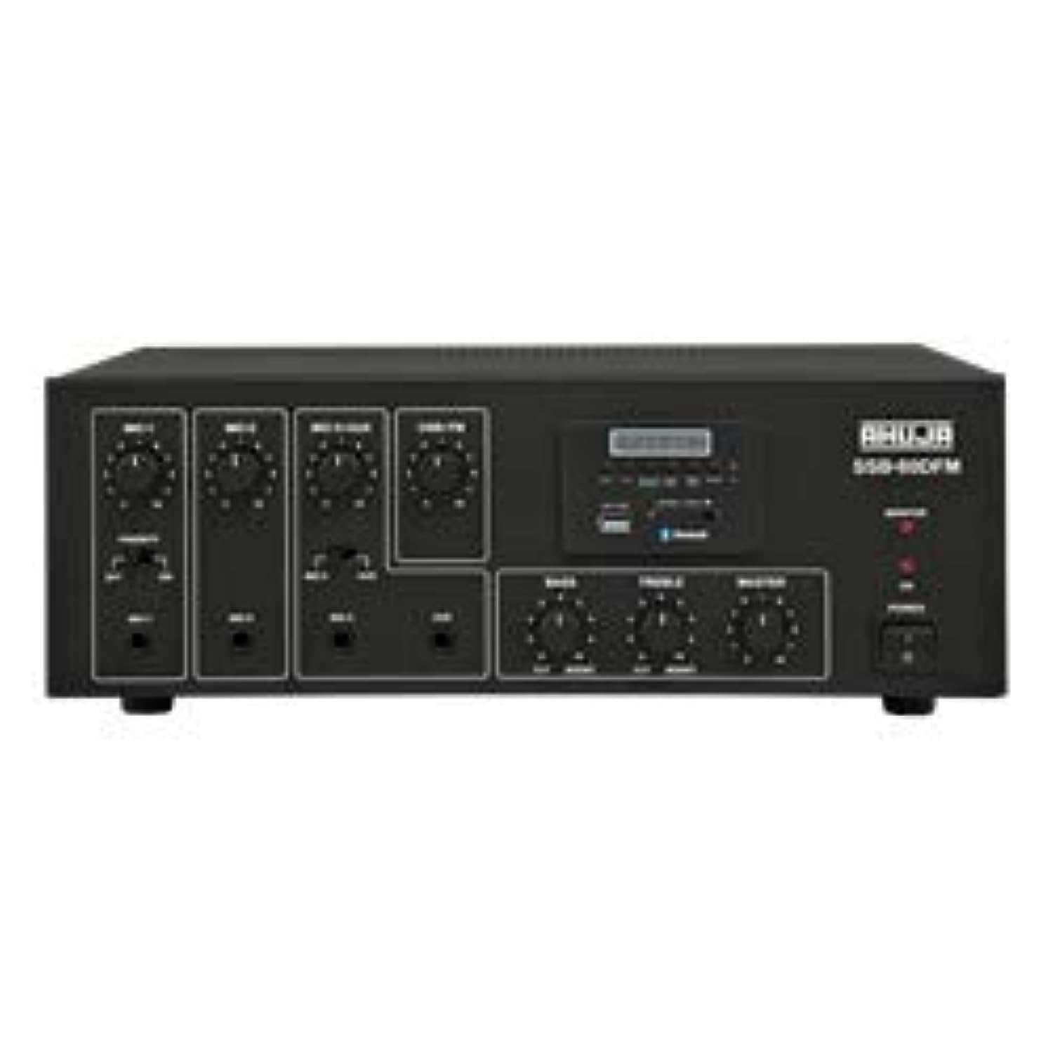 Ahuja AMPLIFIER SSB-80DFM with USB, SD CARD,BLUETOOTH, and FM INPUTS, Black