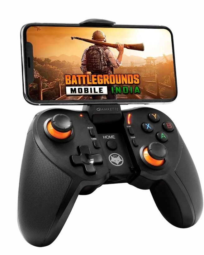 Amkette Evo Gamepad Pro 4 Programmable Gamepad for Android | for Snapdragon Devices Only | with Touch Point Mapping | Works with Genshin, BGMI, COD, Mobile Legends and More | Bluetooth 4.0 (Black)