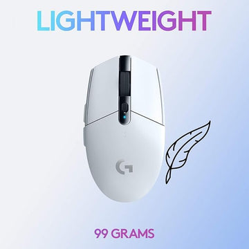 Logitech G304 Lightspeed Wireless Gaming Mouse, Hero Sensor, 12,000 DPI, Lightweight, 6 Programmable Buttons, 250h Battery Life, On-Board Memory, Compatible with PC/Mac - White