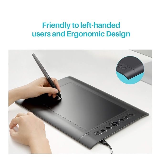 Huion H610 Pro V2 Graphic Drawing Tablet Tilt Function Battery-Free St