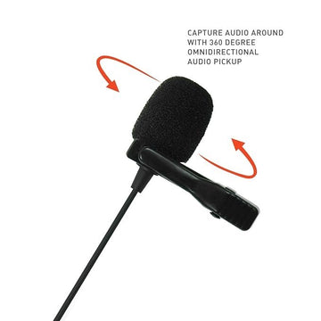 JBL Commercial CSLM20 Auxiliary Omnidirectional Lavalier Microphone, Earphone For calls, Video Conferences, And Monitoring, Black, Small