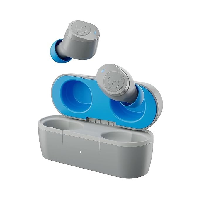 Skullcandy Jib True 2 in-Ear Wireless Earbuds, 32 Hr Battery, Microphone, Works with iPhone Android and Bluetooth Devices (Light Gray Blue) (Sealed Pack)