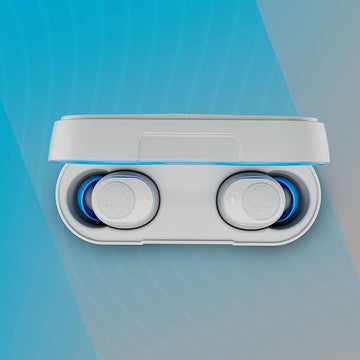 Skullcandy Jib True 2 in-Ear Wireless Earbuds, 32 Hr Battery, Microphone, Works with iPhone Android and Bluetooth Devices (Light Gray Blue) (Sealed Pack)