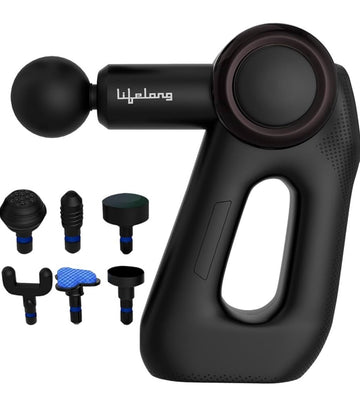 Lifelong Wireless Gun Massager With Hot & Cold Heads|Deep Tissue Massage Gun|Percussion Muscle Massager For Full Body Pain Relief Of Neck|Shoulder|Back|Foot For Adults(Llgm81 Black)