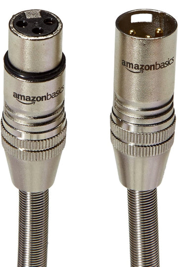 AmazonBasics Microphone Cable - 10 Feet, Black, White