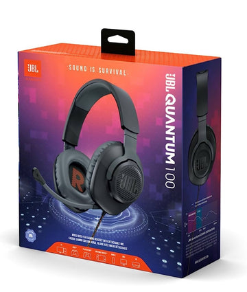 JBL Quantum 100, Wired Over Ear Gaming Headphones with mic for PC, Mobile, Laptop, PS4, Xbox, Nintendo Switch, VR (Blue)