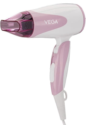 VEGA Blooming Air Foldable 1000 Watts Hair Dryer With Heat & Cool Setting And Detachable Nozzle (VHDH-05), Color May Vary,