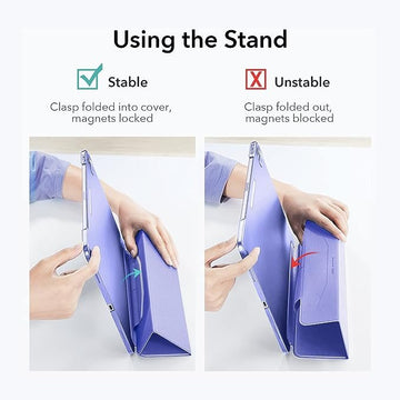 ESR for iPad Air 5th Generation Cover and iPad Air 4th Generation Cover (2022/2020, 10.9 inch), Trifold Smart Case, iPad Air 5/4 Cover with Clasp, Auto Sleep and Wake, Ascend Series, Lavender iPad-22
