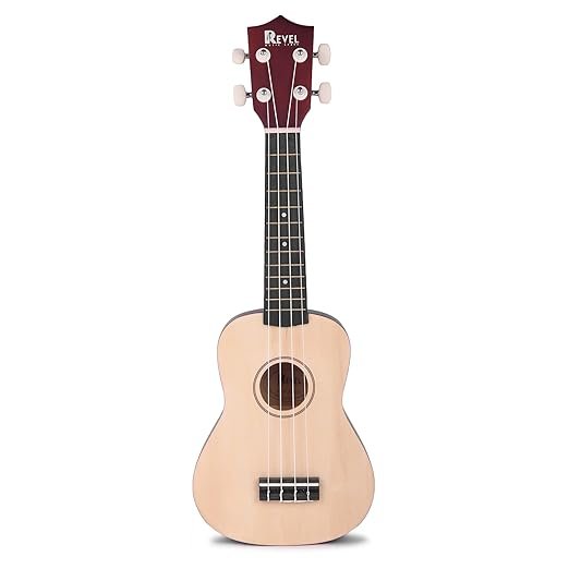 REVEL 21 inches Soprano Ukulele (Refreshing Natural) with carry bag. Core with gentle braced wood for warm bright tone.(Natural)