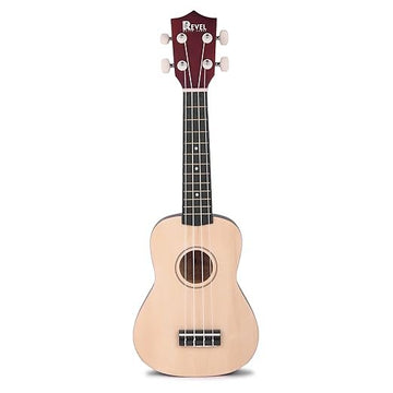 REVEL 21 inches Soprano Ukulele (Refreshing Natural) with carry bag. Core with gentle braced wood for warm bright tone.(Natural)