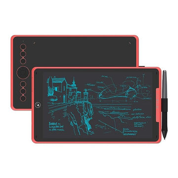 HUION Inspiroy Ink H320M Drawing Tablet, Dual-Purpose LCD Writing Tablet 8192 Pen Pressure Battery-Free Stylus Tilt Function Android Supported with Sleeve Bag (Red)
